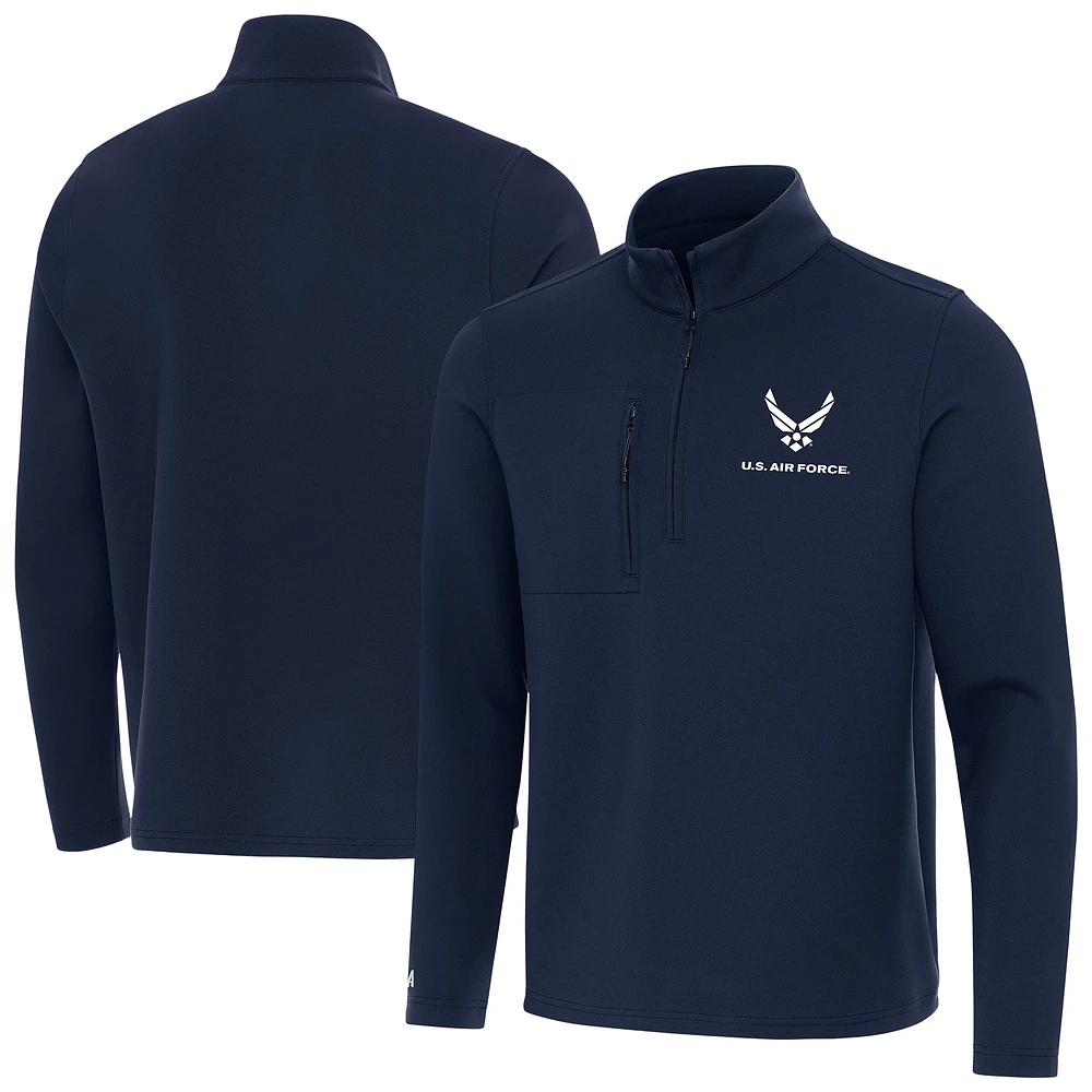 Men's Antigua Navy Air Force Insider Quarter-Zip Jacket