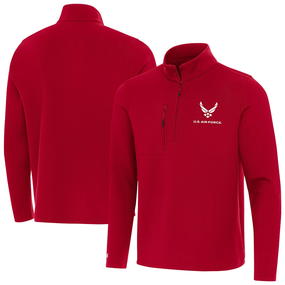 Men's Antigua Red Air Force Insider Quarter-Zip Jacket