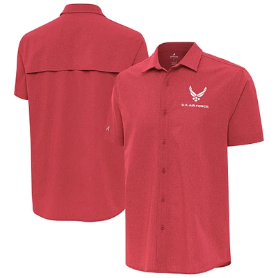 Men's Antigua Air Force Activate Woven Short Sleeve Button-Up Shirt