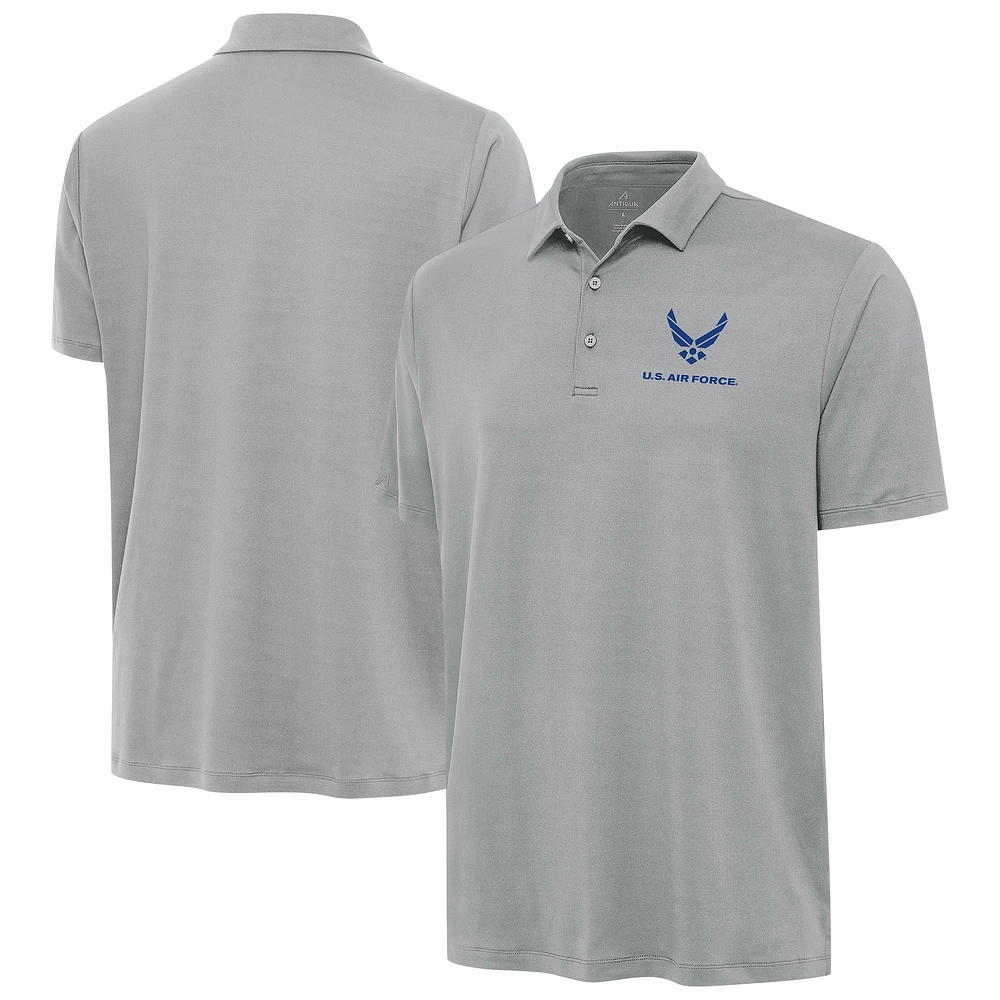 Men's Antigua Gray Air Force Reprocess Polo
