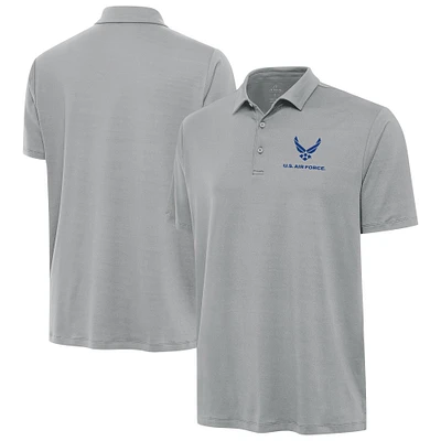 Men's Antigua Gray Air Force Reprocess Polo