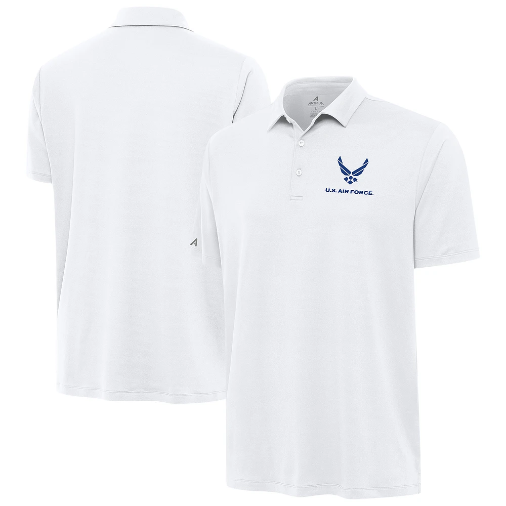 Men's Antigua White Air Force Reprocess Polo