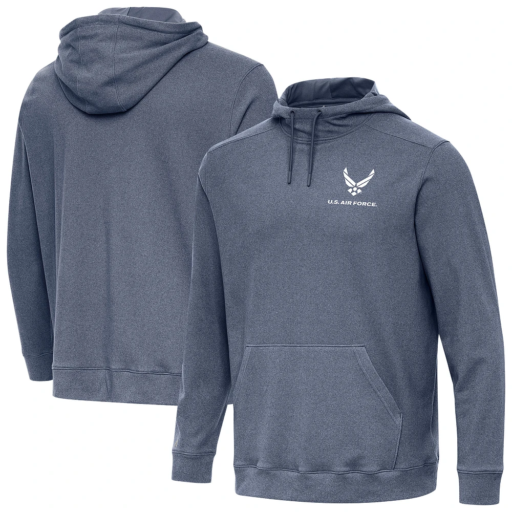 Men's Antigua Heather Navy Air Force Cloud Pullover Hoodie