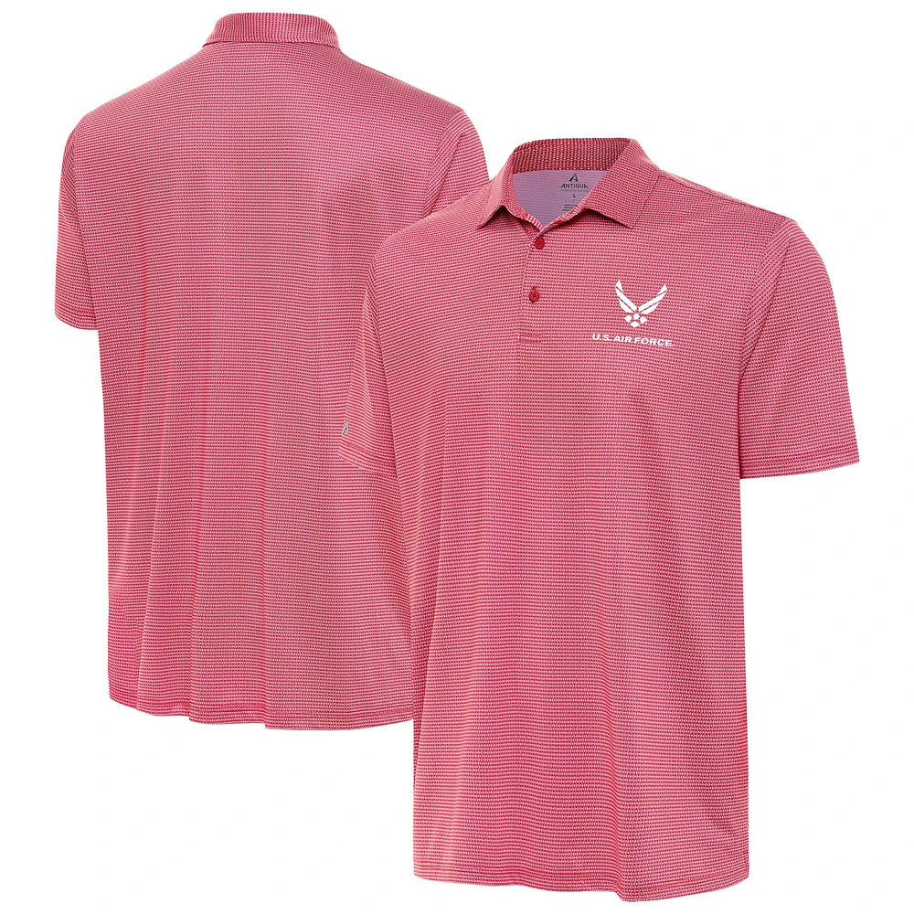 Men's Antigua Red/White Air Force Rings Polo