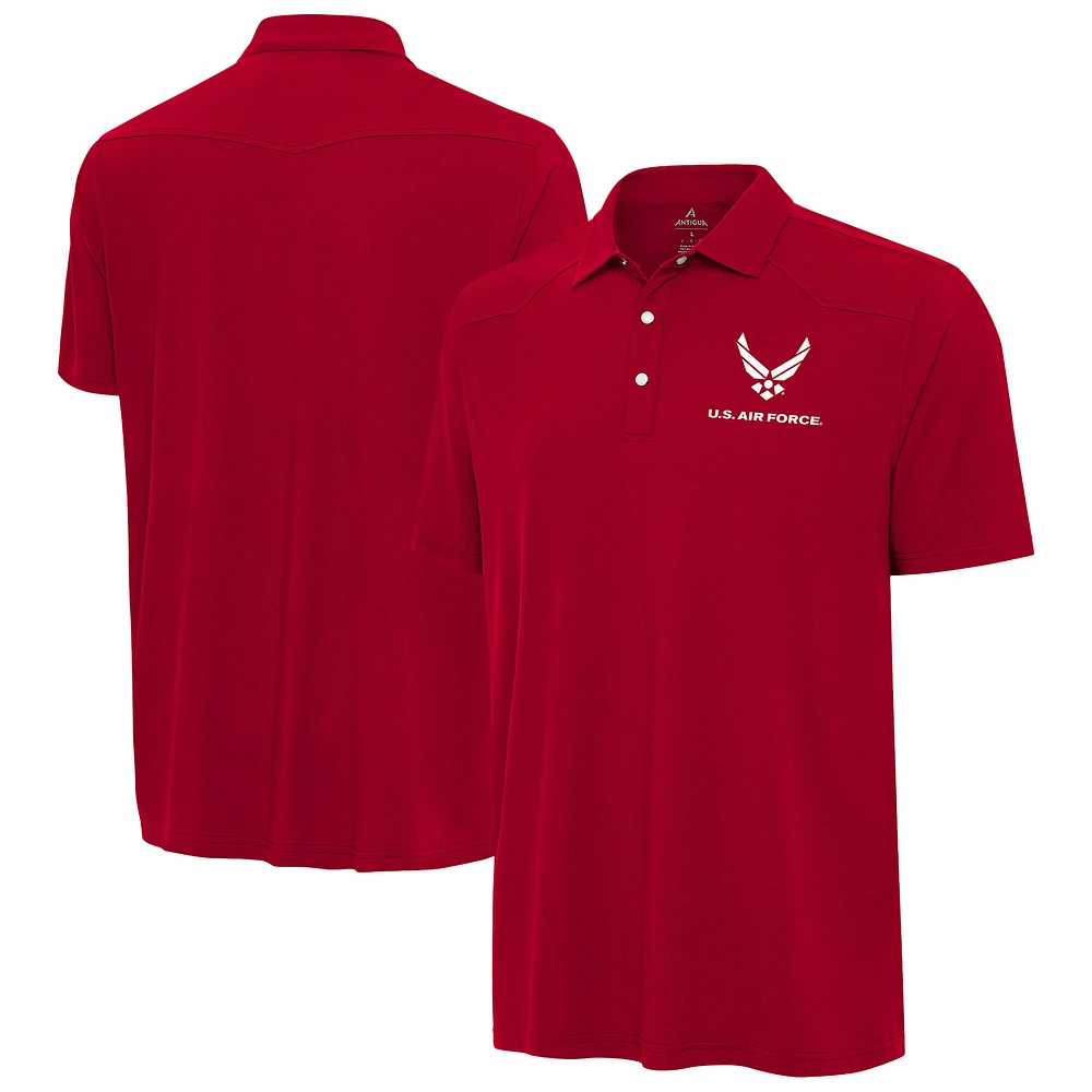 Men's Antigua Red Air Force Western Polo