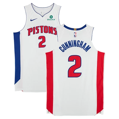Cade Cunningham Detroit Pistons Game-Used #2 White Nike Jersey vs. New York Knicks on April 24, 2025 - Round 1 Game 3 - 24 Pts, 7 Reb, 11 Ast - Size 50+4