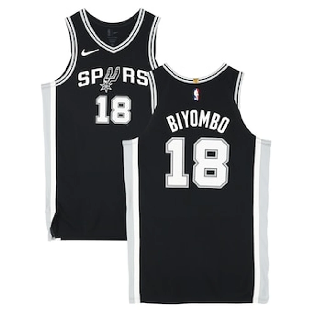 Bismack Biyombo San Antonio Spurs Game-Used #18 Black Nike Jersey vs. Cleveland Cavaliers on March 27, 2025 - Size 52+6