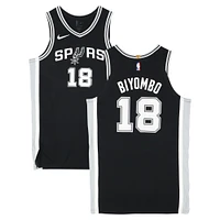 Bismack Biyombo San Antonio Spurs Game-Used #18 Black Nike Jersey vs. Cleveland Cavaliers on March 27, 2025 - Size 52+6