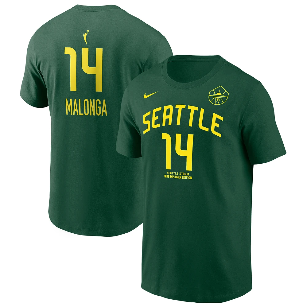 Unisex Nike Dominique Malonga Green Seattle Storm Name & Number T-Shirt
