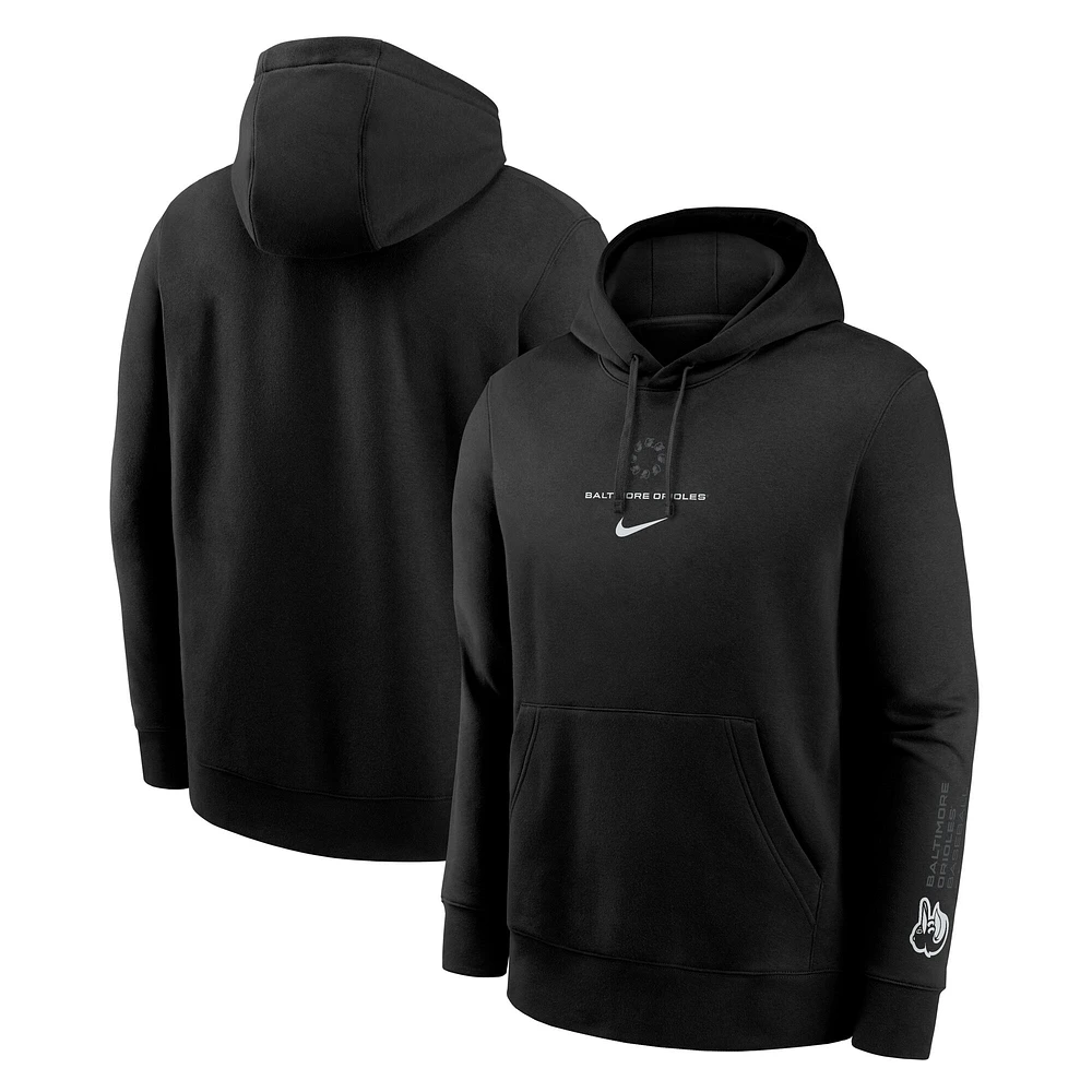 Men's Nike Black Baltimore Orioles Fashion Club Fleece Pullover Hoodie
