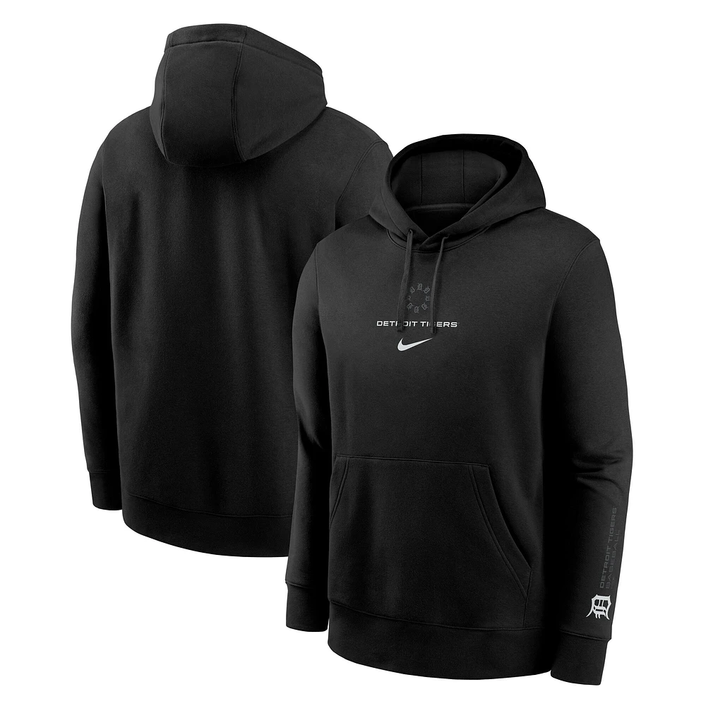 Men's Nike Black Detroit Tigers Lights Out Club Fleece Pullover Hoodie