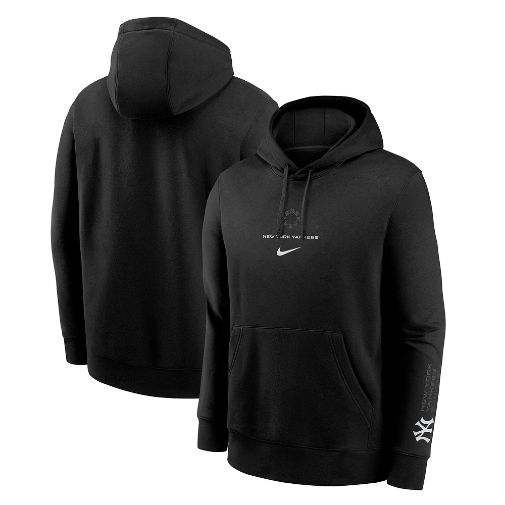 Men's Nike Black New York Yankees Fashion Club Fleece Pullover Hoodie