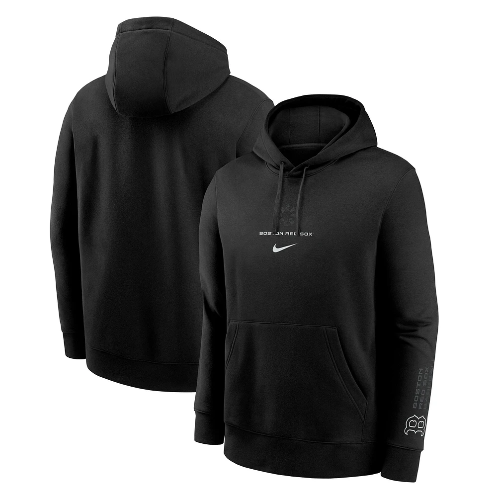 Men's Nike Black Boston Red Sox Fashion Club Fleece Pullover Hoodie