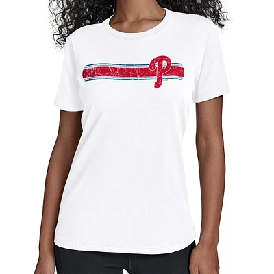 Women's Starter White Philadelphia Phillies Team Stripe T-Shirt