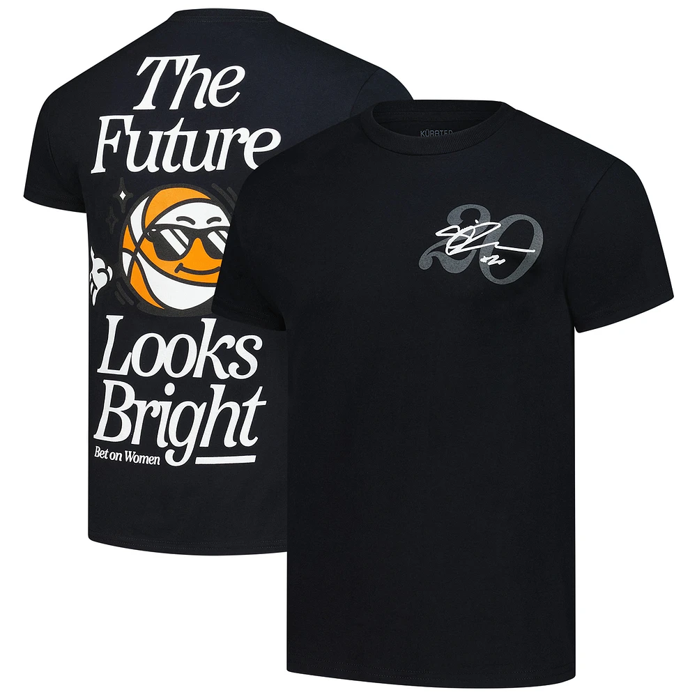 Unisex KÜR8TED Sabrina Ionescu Black New York Liberty The Future Looks Bright T-Shirt