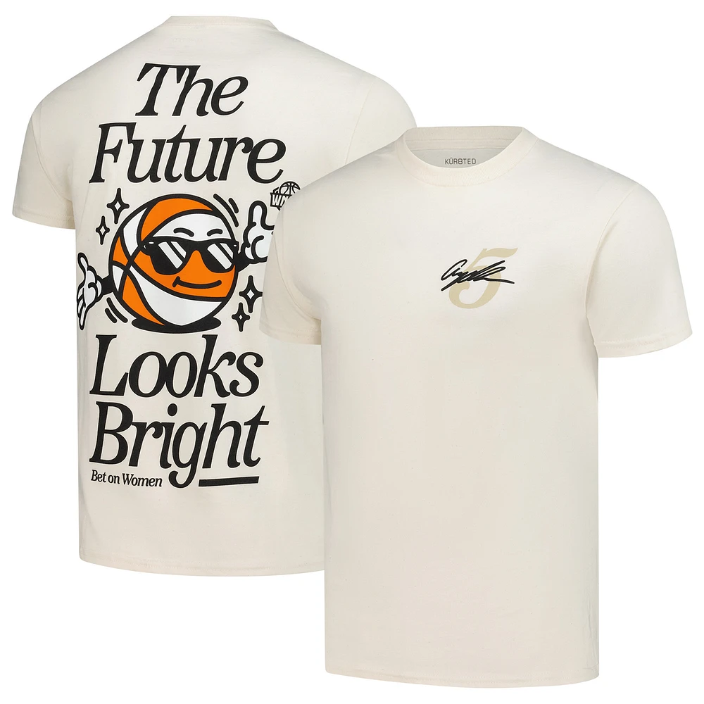 Unisex Kur8ted Angel Reese Cream The Future Looks Bright T-Shirt