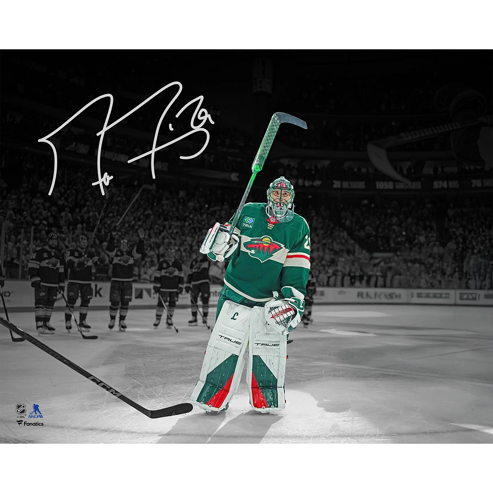 Marc-Andre Fleury Minnesota Wild Autographed 16" x 20" Final NHL Regular Season Game Spotlight Photograph