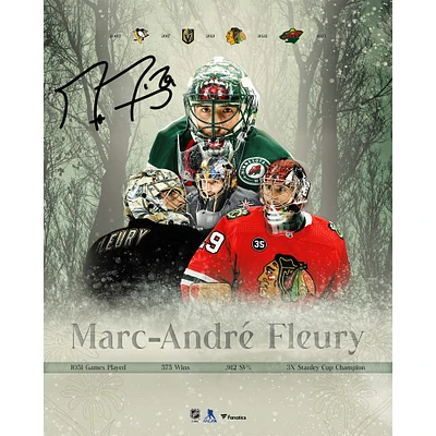 Marc-Andre Fleury Minnesota Wild Autographed 16" x 20" NHL Retirement Stylized Photograph
