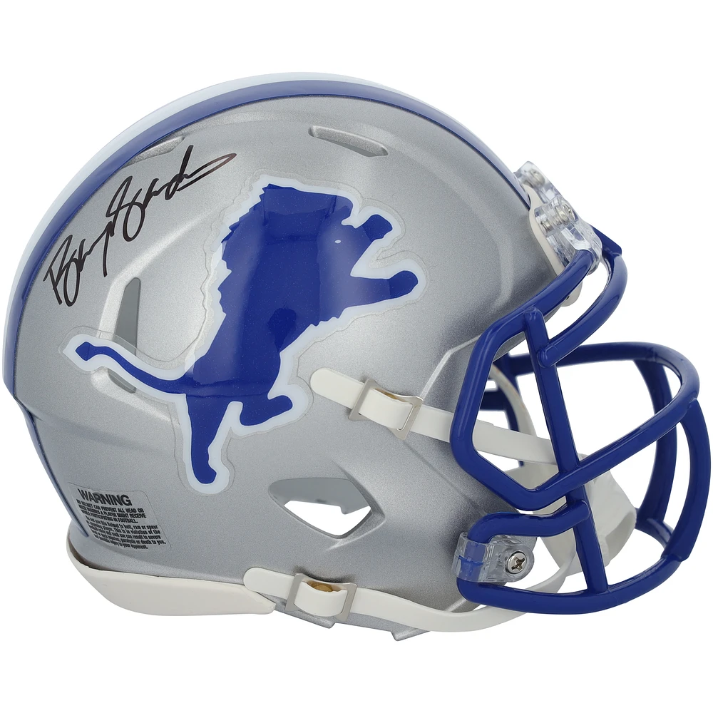 Barry Sanders Detroit Lions Autographed Riddell 1983-2002 Throwback Speed Mini Helmet