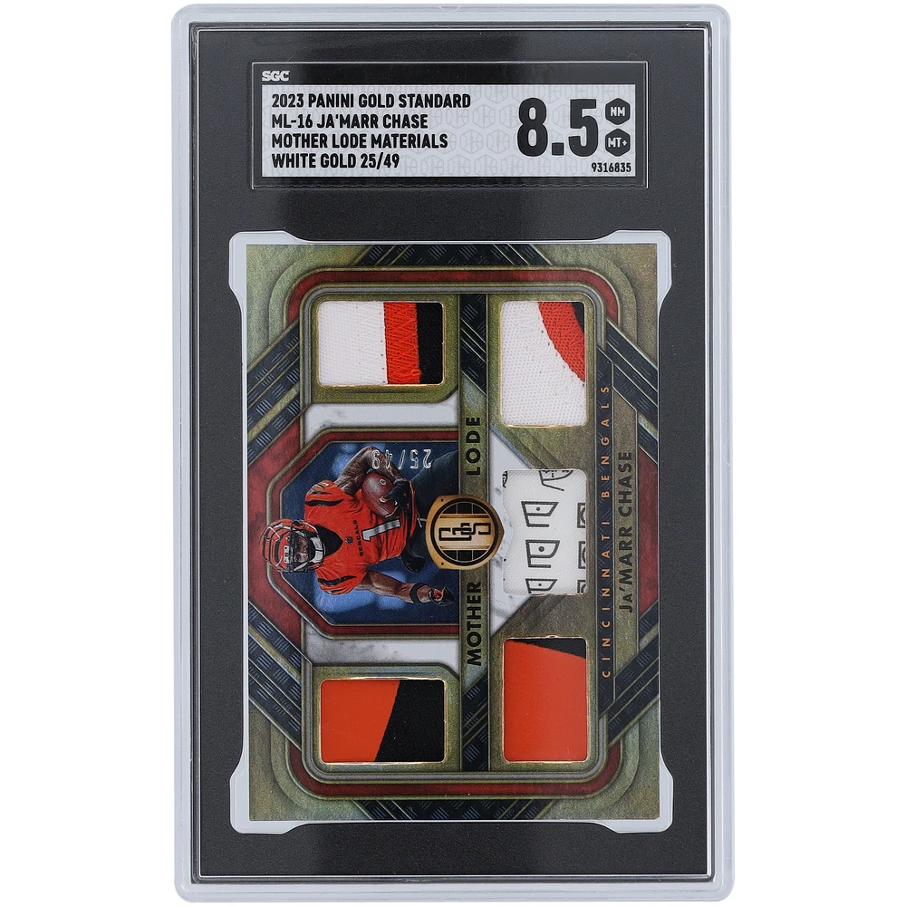 Ja'Marr Chase Cincinnati Bengals 2023 Panini Gold Standard 5 Relic #ML-16 #25/49 SGC Authenticated 8.5 Card