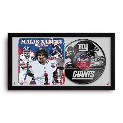 Malik Nabers New York Giants 14" x 26" Framed Art Vinyl Album Print