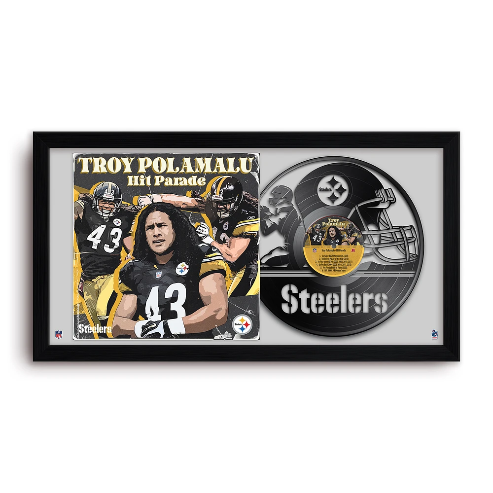 Troy Polamalu Pittsburgh Steelers 14" x 26" Framed Art Vinyl Album Print