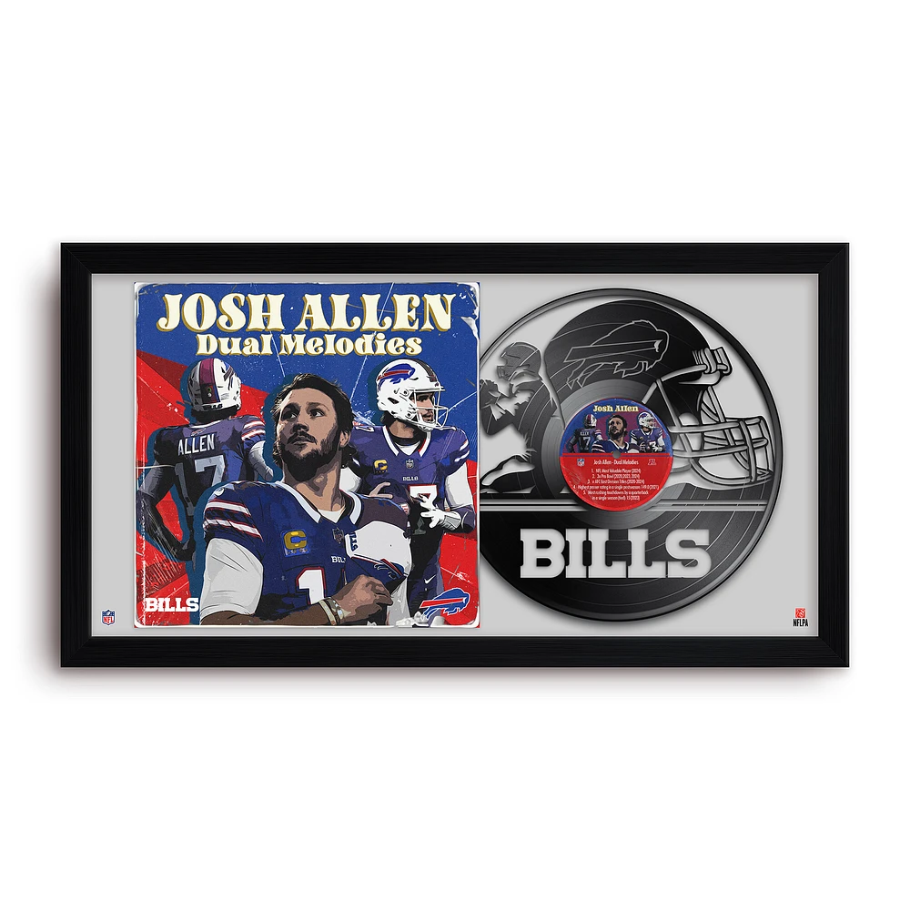 Josh Allen Buffalo Bills 14" x 26" Framed Art Vinyl Album Print