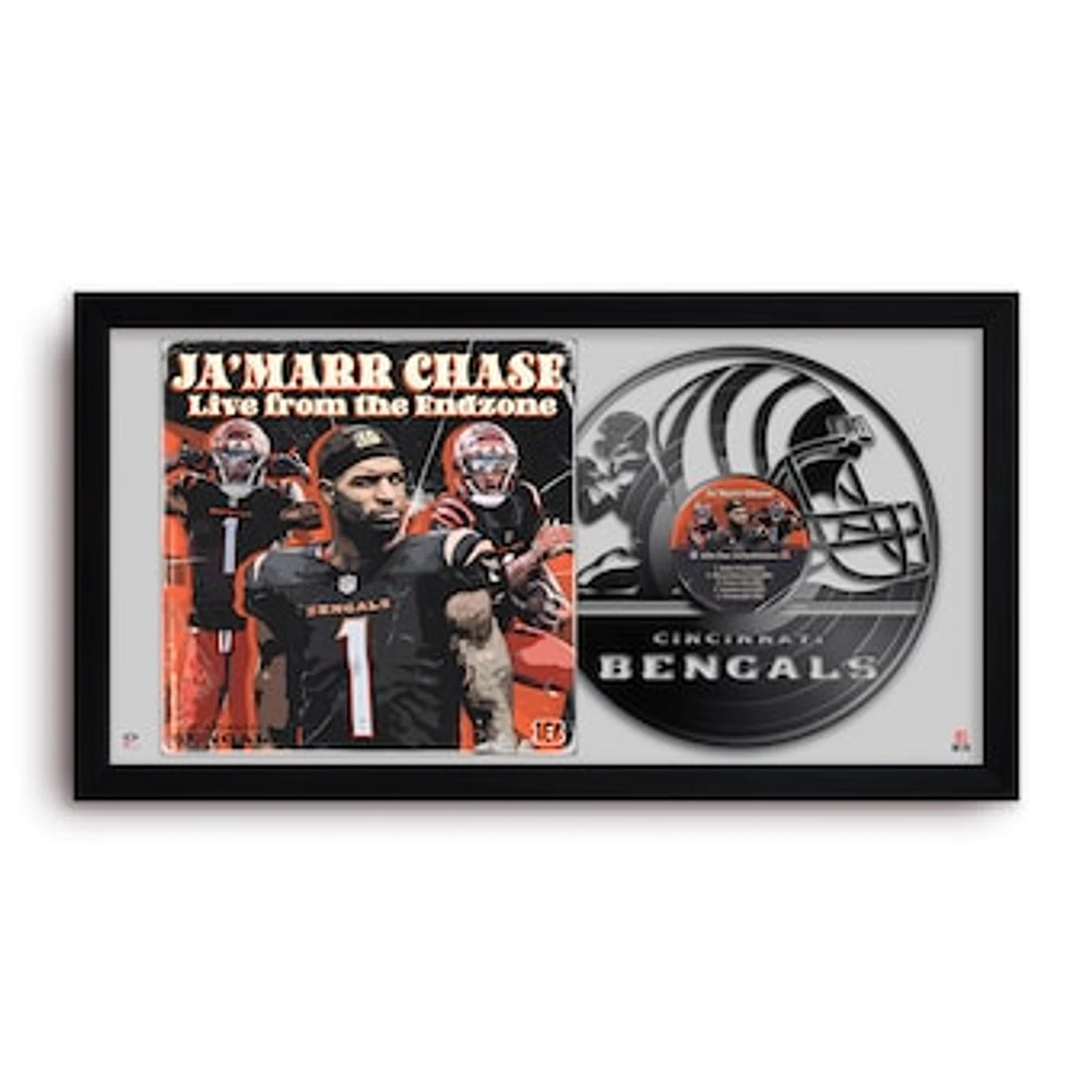 Ja'Marr Chase Cincinnati Bengals 14" x 26" Framed Art Vinyl Album Print