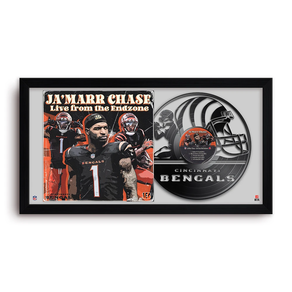 Ja'Marr Chase Cincinnati Bengals 14" x 26" Framed Art Vinyl Album Print