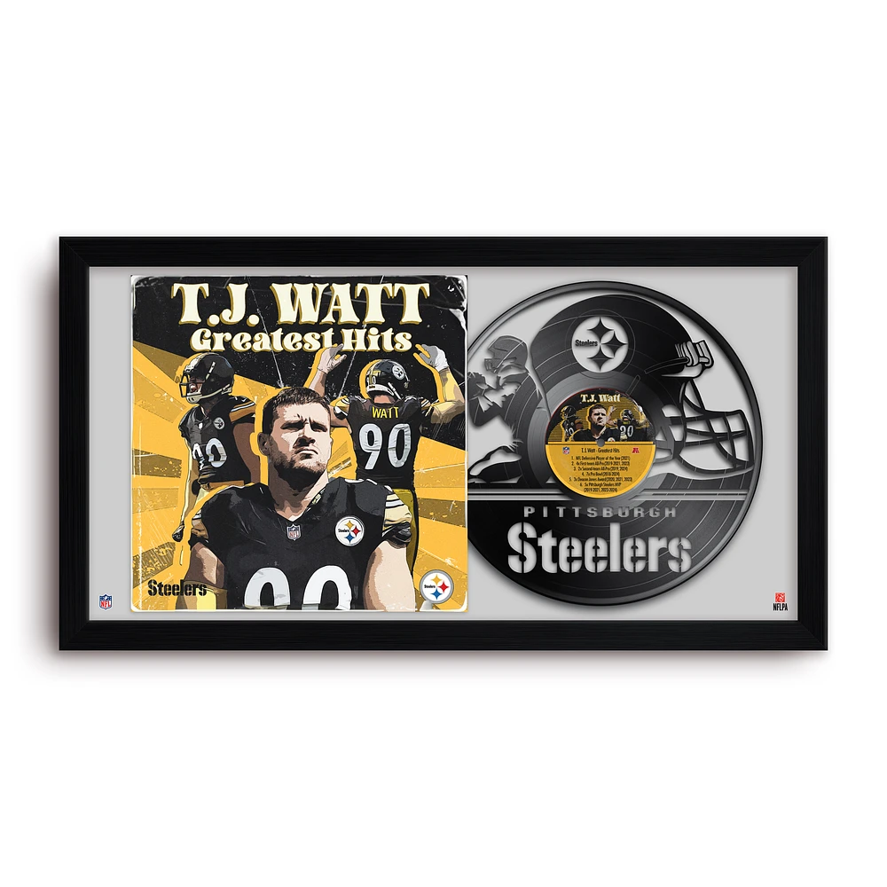 T.J. Watt Pittsburgh Steelers 14" x 26" Framed Art Vinyl Album Print