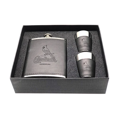 St. Louis Cardinals Three-Piece Leather Flask & Shot Glass Set