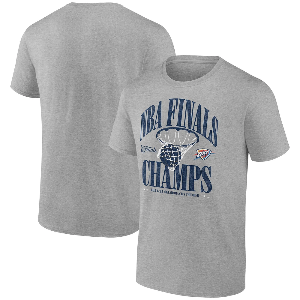 Men's Fanatics Steel Oklahoma City Thunder 2025 NBA Finals Champions Fade Away Retro T-Shirt