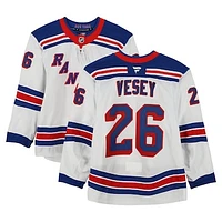 Jimmy Vesey New York Rangers Game-Used #26 White Set 3 Jersey from the 2024-25 NHL Season