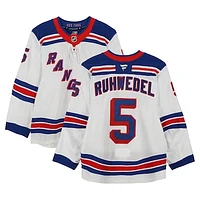 Chad Ruhwedel New York Rangers Game-Used #5 White Set 3 Jersey from the 2024-25 NHL Season