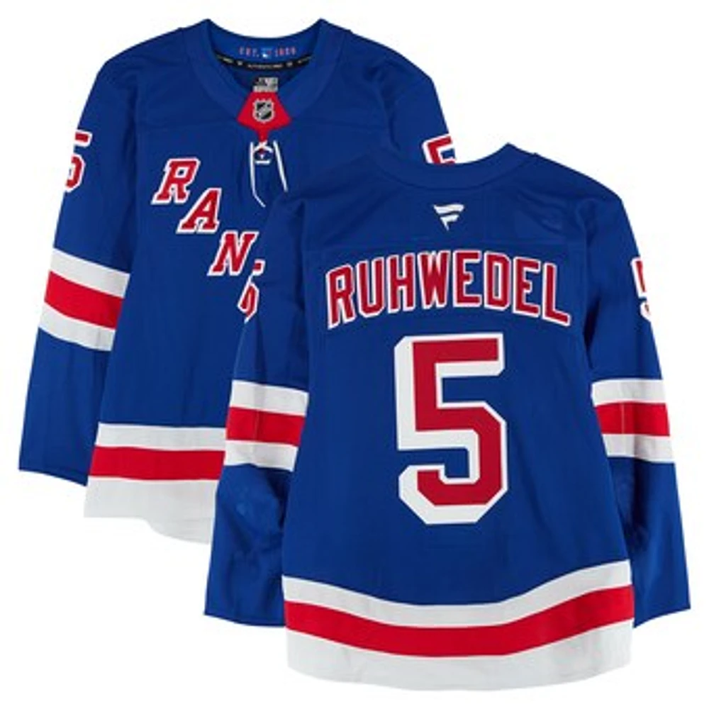Chad Ruhwedel New York Rangers Game-Used #5 Blue Set 3 Jersey from the 2024-25 NHL Season