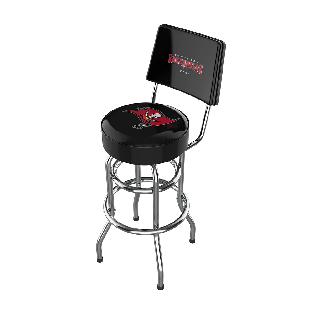Imperial Black Tampa Bay Buccaneers Chrome Bar Stool