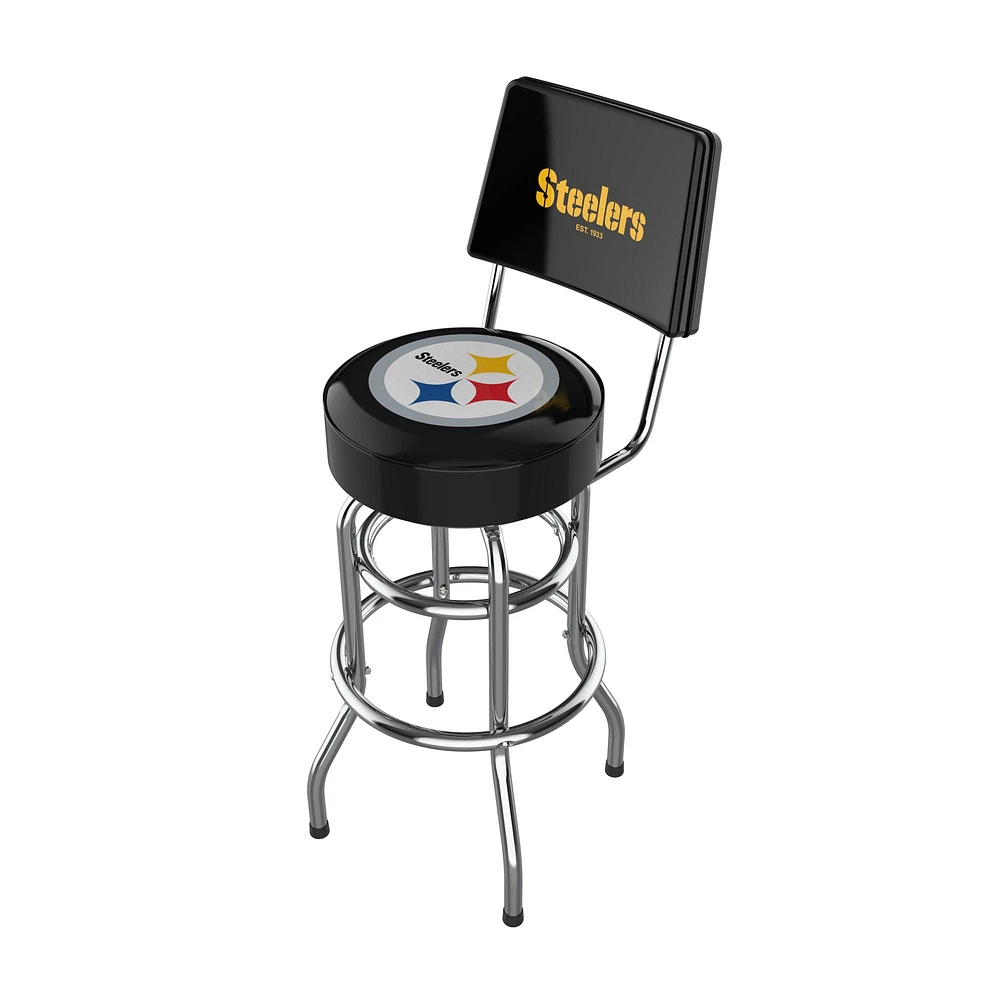 Imperial Black Pittsburgh Steelers Chrome Bar Stool