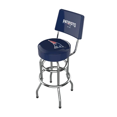 Imperial Blue New England Patriots Chrome Bar Stool
