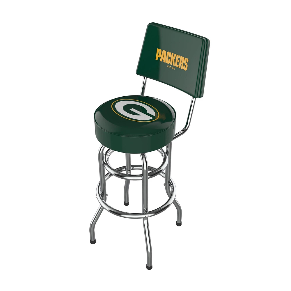 Imperial Green Green Bay Packers Chrome Bar Stool