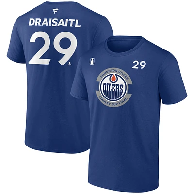 Men's Fanatics Leon Draisaitl Royal Edmonton Oilers 2025 Stanley Cup Final Name & Number T-Shirt