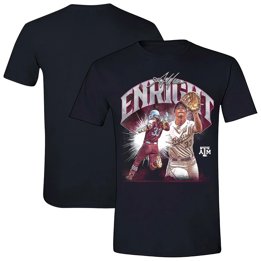 Unisex Allie Enright Black Texas A&M Aggies Softball Player Collage T-Shirt