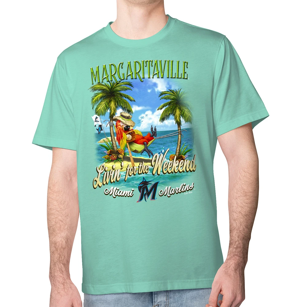 Men's Margaritaville Mint Miami Marlins Livin' for the Weekend T-Shirt