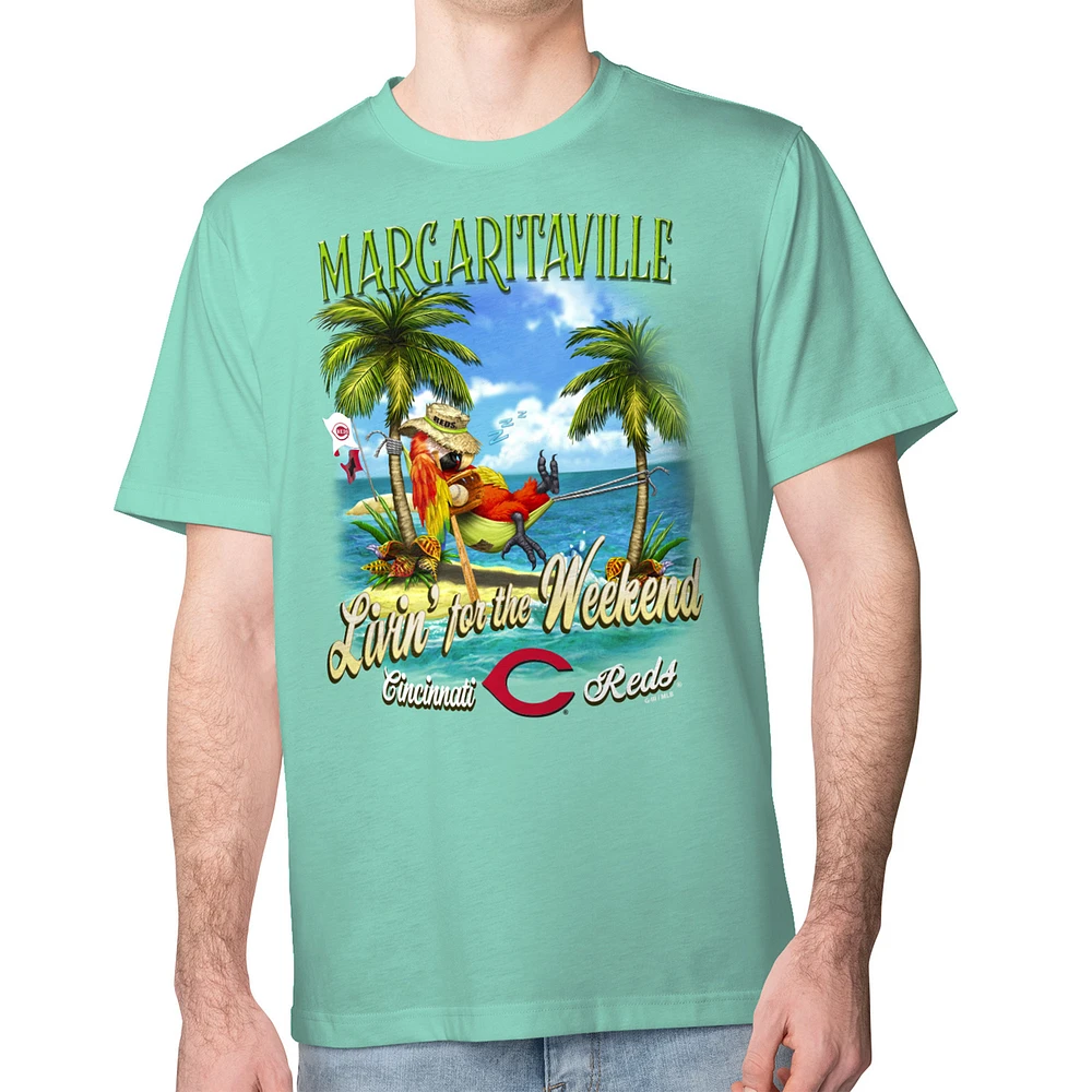 Men's Margaritaville Mint Cincinnati Reds Livin' for the Weekend T-Shirt