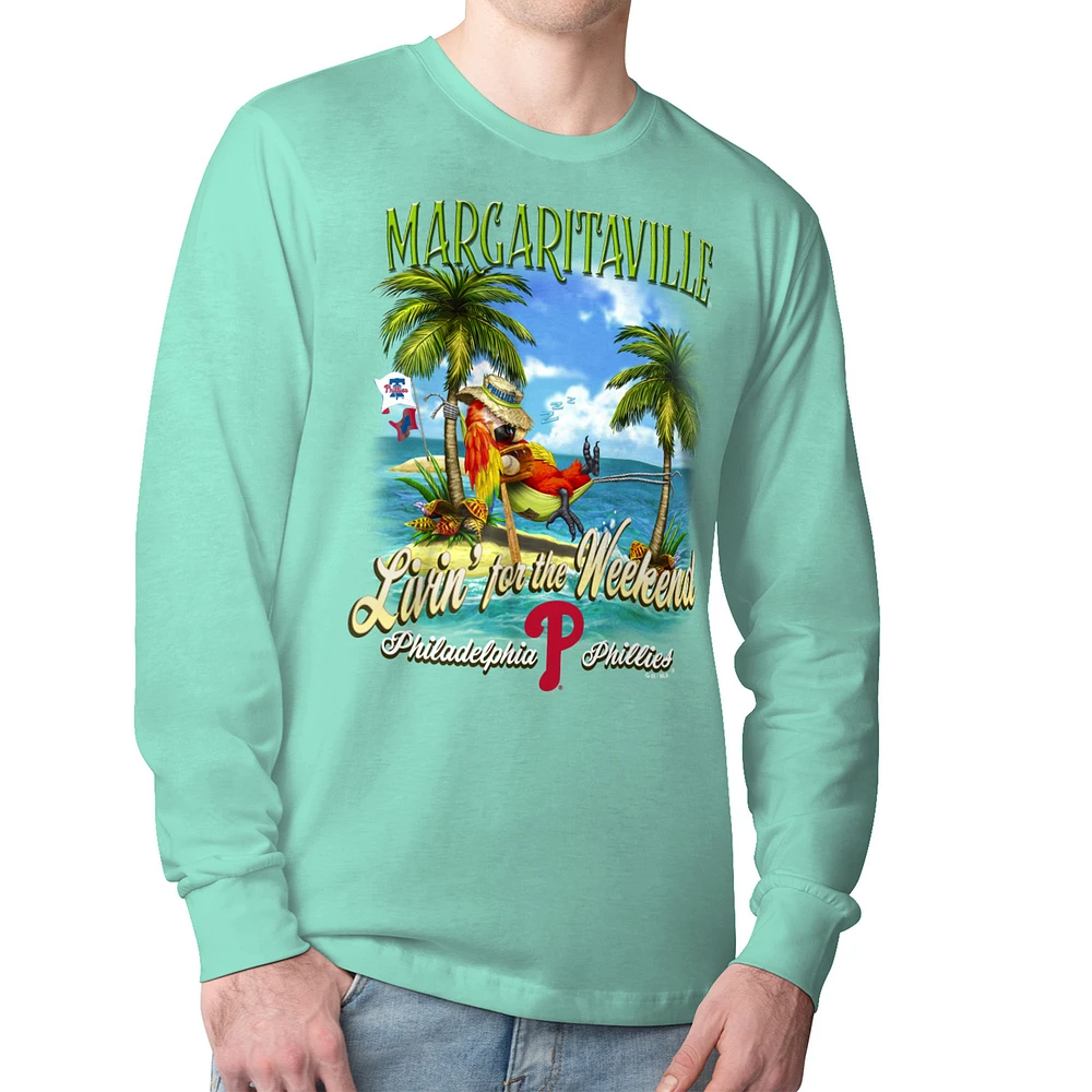Men's Margaritaville Mint Philadelphia Phillies Livin' for the Weekend Long Sleeve T-Shirt