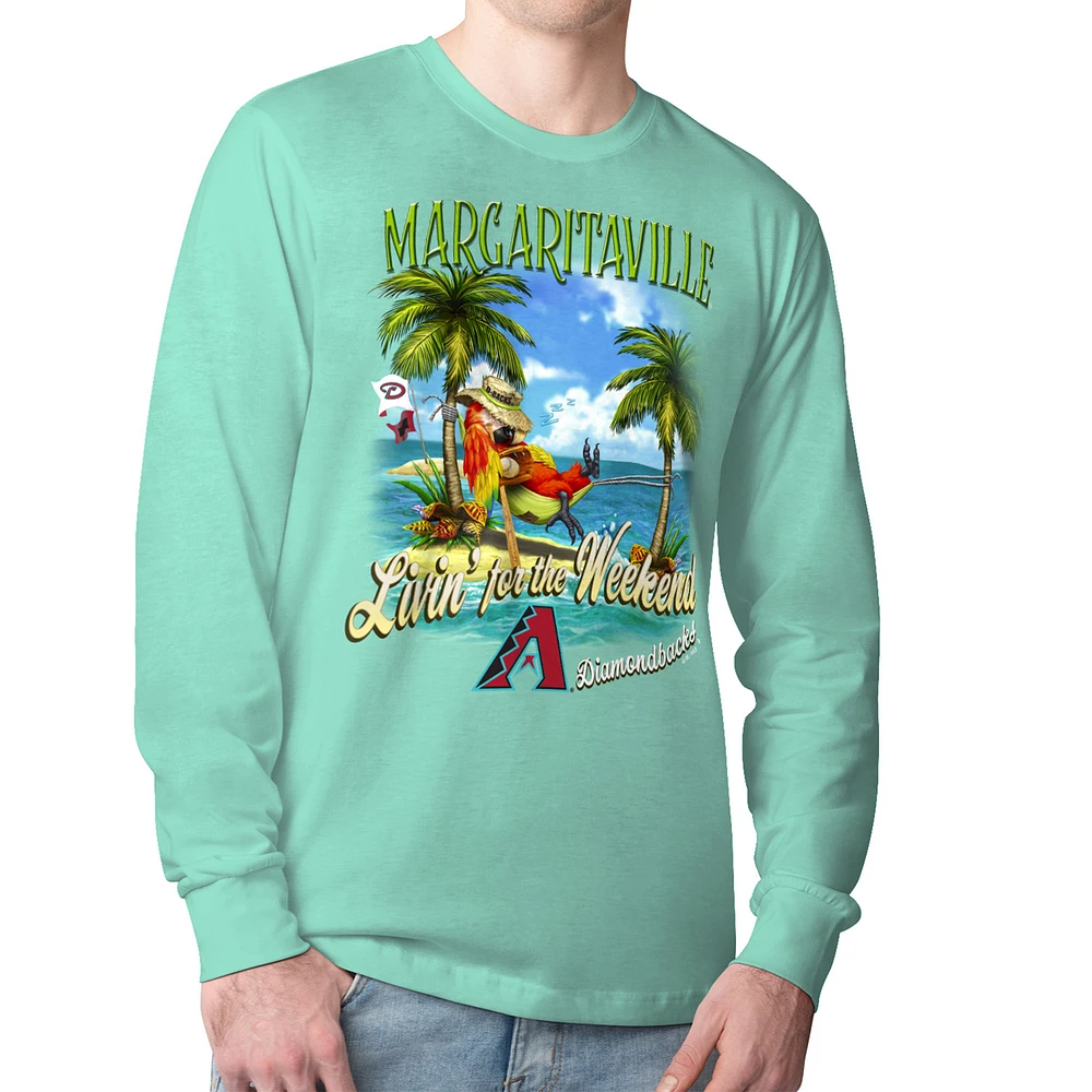 Men's Margaritaville Mint Arizona Diamondbacks Livin' for the Weekend Long Sleeve T-Shirt