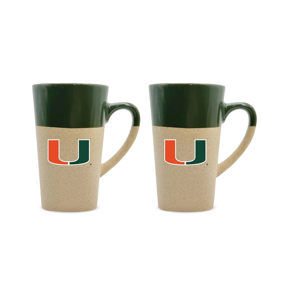Miami Hurricanes 16oz. Two-Pack Ceramic Mug Set