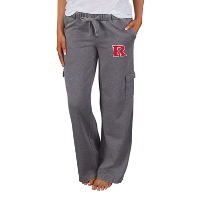 Women's Concepts Sport Charcoal Rutgers Scarlet Knights Trackside Wide Leg Cargo Pants