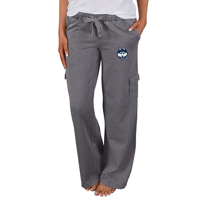 Women's Concepts Sport Charcoal Connecticut Trackside Wide Leg Cargo Pants