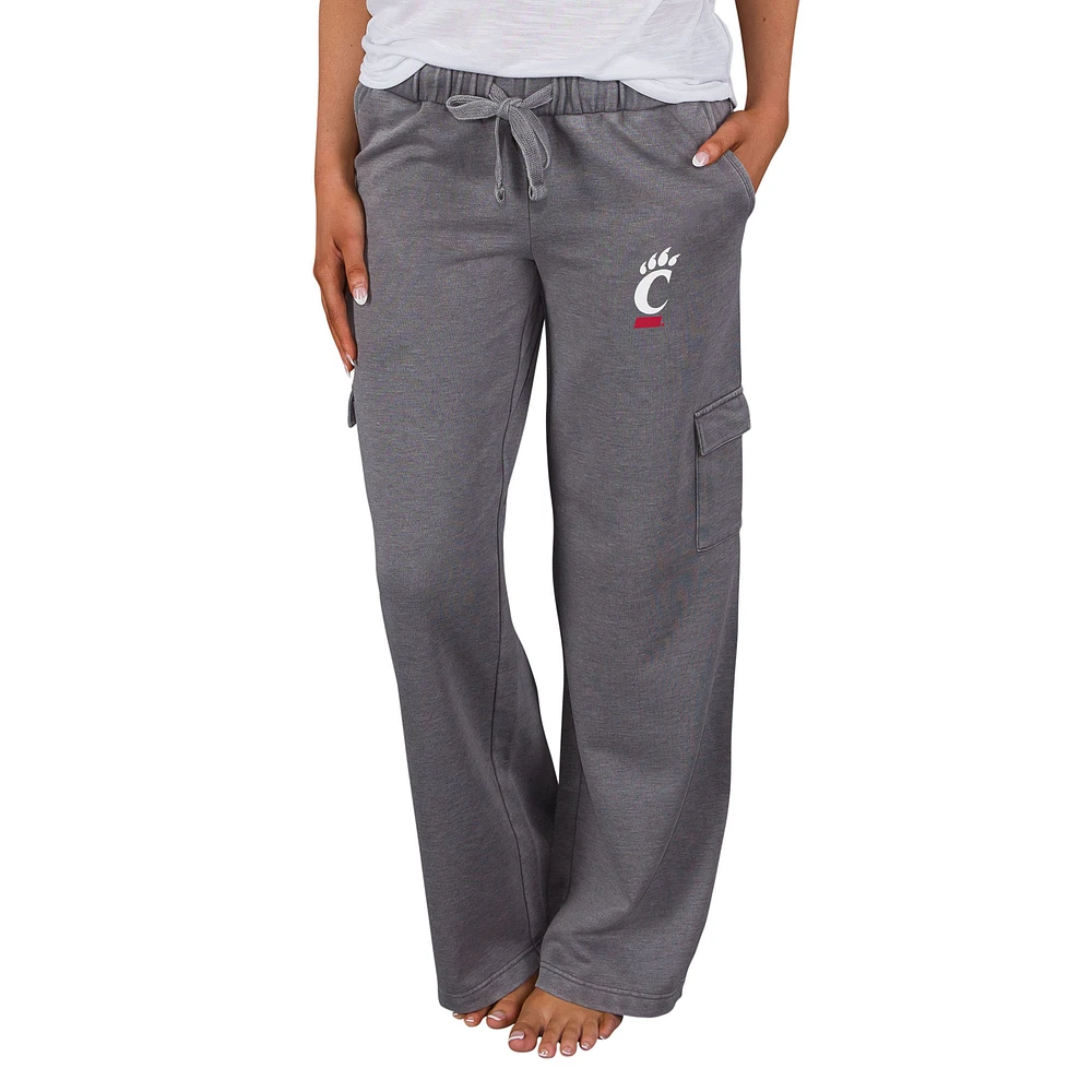 Women's Concepts Sport Charcoal Cincinnati Bearcats Trackside Wide Leg Cargo Pants