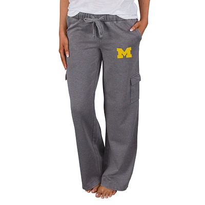Women's Concepts Sport Charcoal Michigan Trackside Wide Leg Cargo Pants